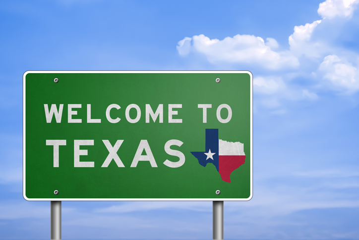 Welcome to Texas state highway sign